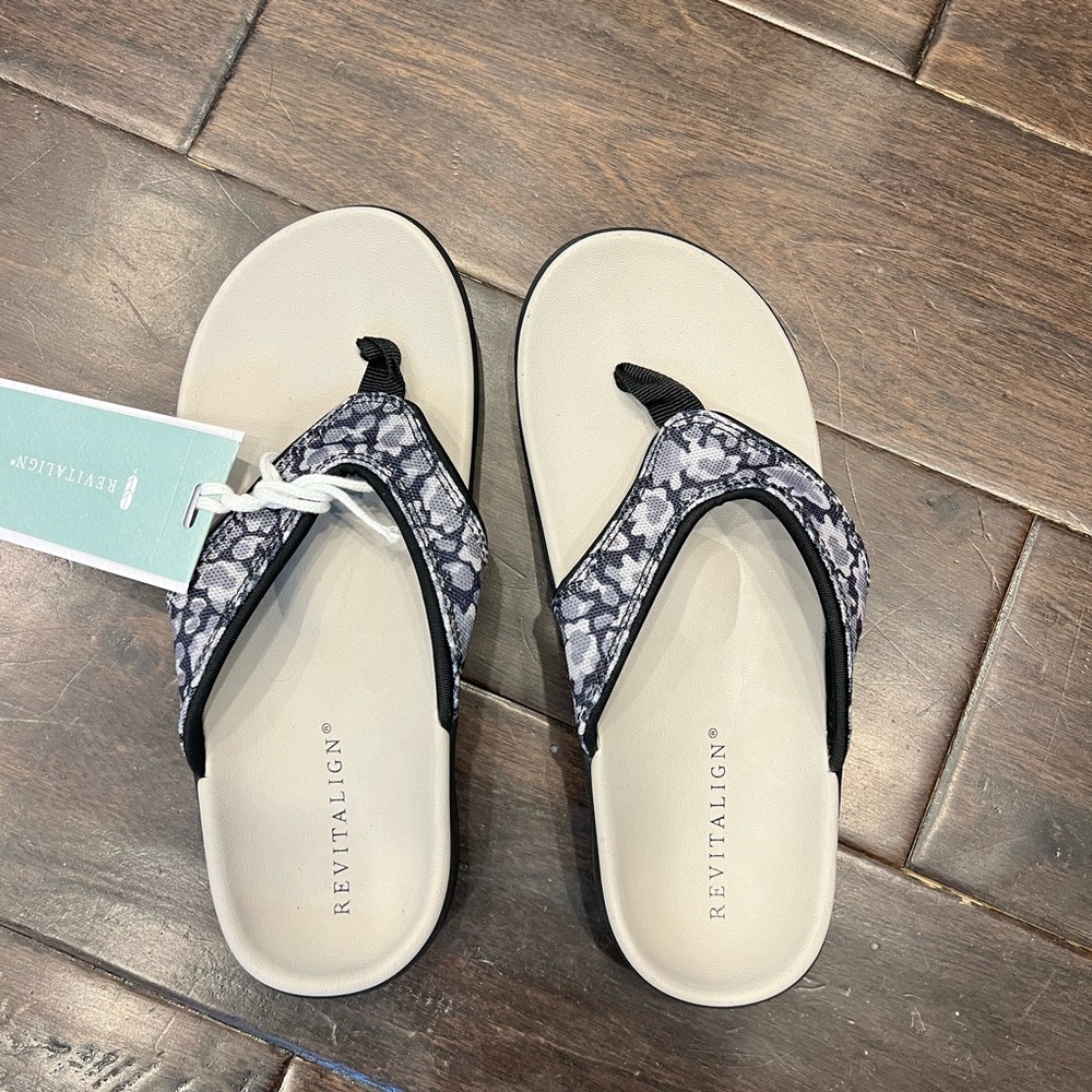 Revitalign Black and Gray Sandals Comfortable Summer Footwear